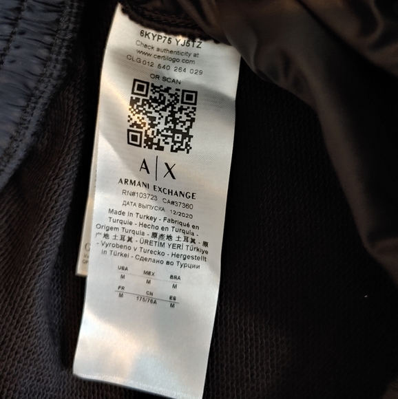 NWT- Armani Exchange Black Sweatpants Size Medium - Picture 13 of 13